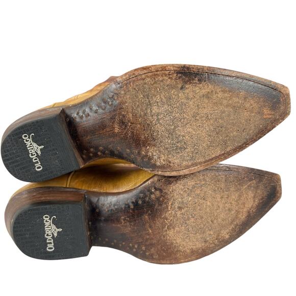 Men’s Old Gringo Tan Leather Western Cowboy Boots Size 8 - Picture 7 of 9